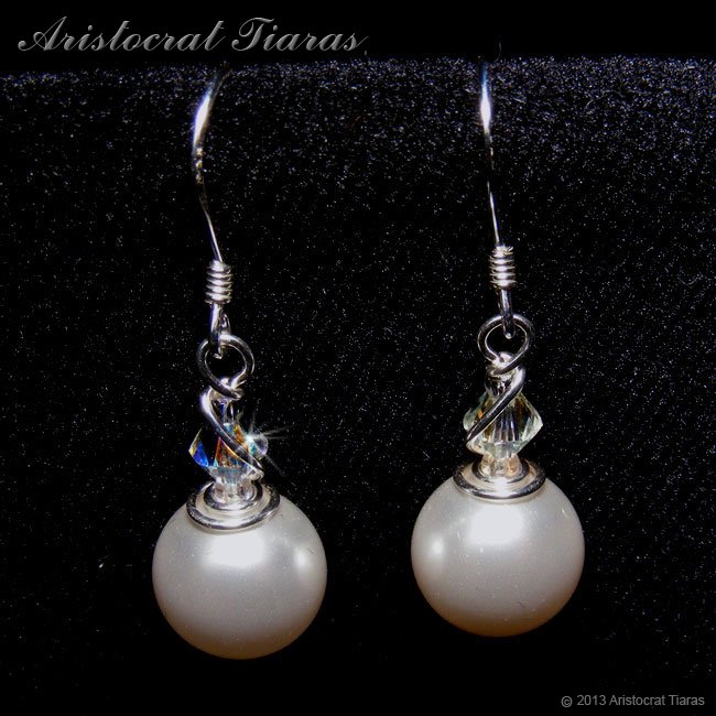 Princess Roza handmade Swarovski pearl 925 earrings