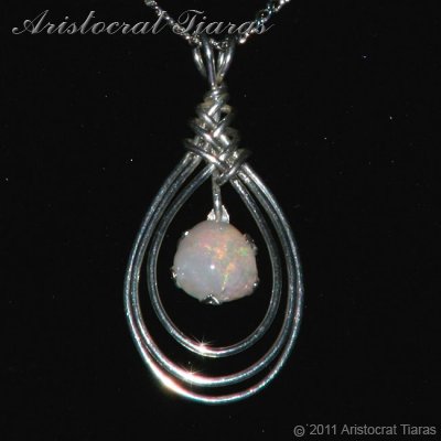 Celtic design opal 925 silver necklace - click for supersize image