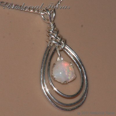 Celtic design opal 925 silver necklace picture 11