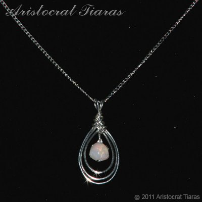 Celtic design opal 925 silver necklace picture 2