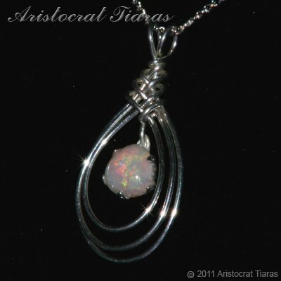 Celtic design opal 925 silver necklace picture 3