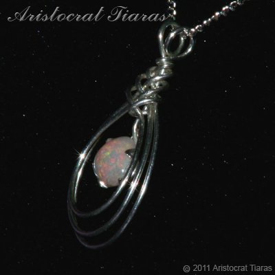 Celtic design opal 925 silver necklace picture 4