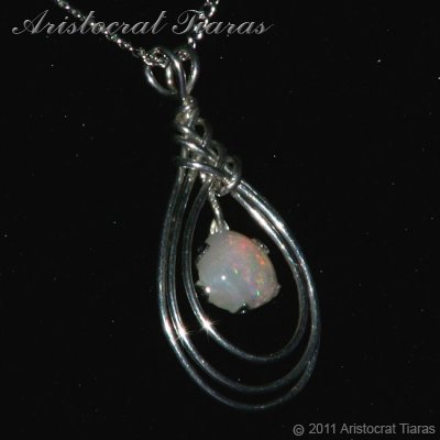 Celtic design opal 925 silver necklace picture 5