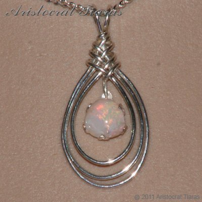 Celtic design opal 925 silver necklace picture 8