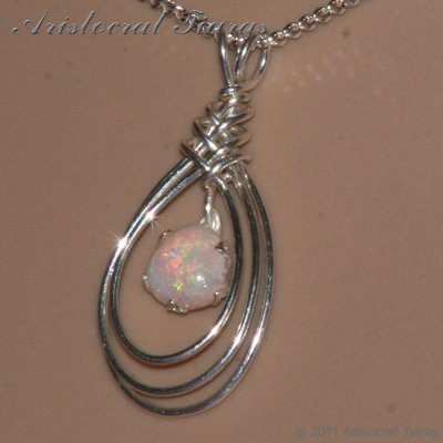 Celtic design opal 925 silver necklace picture 9