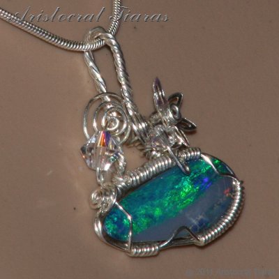 Tropical feel design opal doublet 925 necklace picture 12