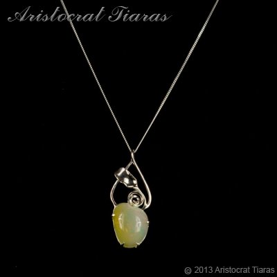 Lady Elise 925 silver swirls leaf heart opal necklace picture 2