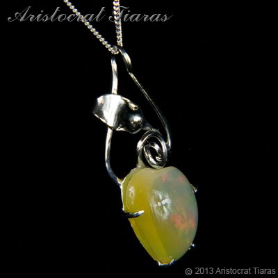 Lady Elise 925 silver swirls leaf heart opal necklace picture 4