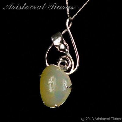 Lady Elise 925 silver swirls leaf heart opal necklace picture 6