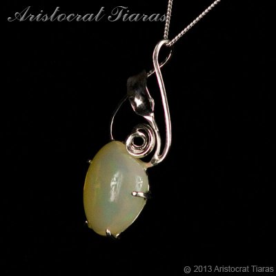 Lady Elise 925 silver swirls leaf heart opal necklace picture 7