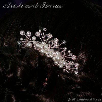 Lady Alina handmade Swarovski pearl flower hair comb picture 4
