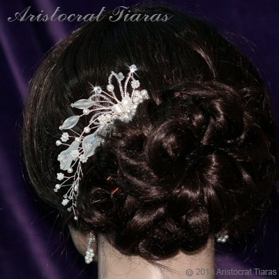 Lady Amelia jade lily Swarovski hair comb picture 4
