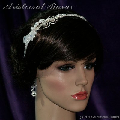 Lady Callia handmade lily Swarovski bridal headband picture 4