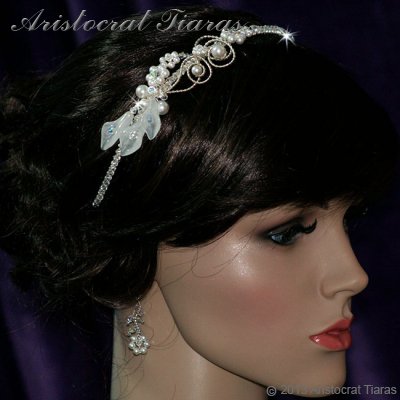 Lady Callia handmade lily Swarovski bridal headband picture 5