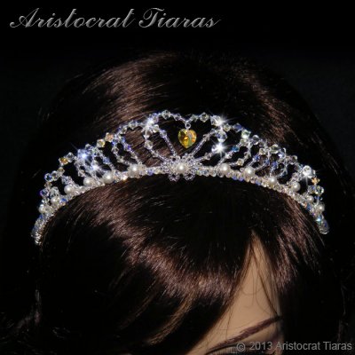 Lady Caroline heart handmade Swarovsk bridal tiara picture 11