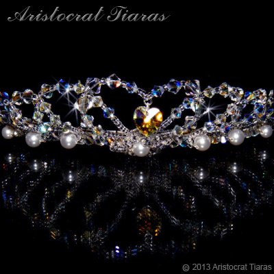 Lady Caroline heart handmade Swarovsk bridal tiara picture 2