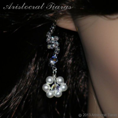 Lady Cassandra flowers handmade bridal earrings picture 3