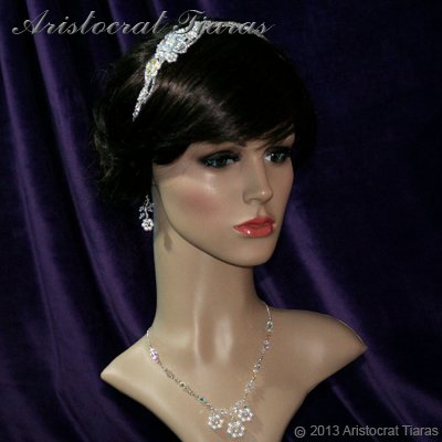 Lady Helena handmade Swarovski crystal flower bridal headband picture 11