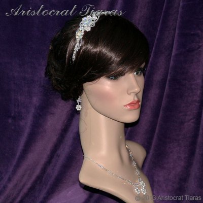 Lady Helena handmade Swarovski crystal flower bridal headband picture 12