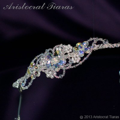Lady Helena handmade Swarovski crystal flower bridal headband picture 3