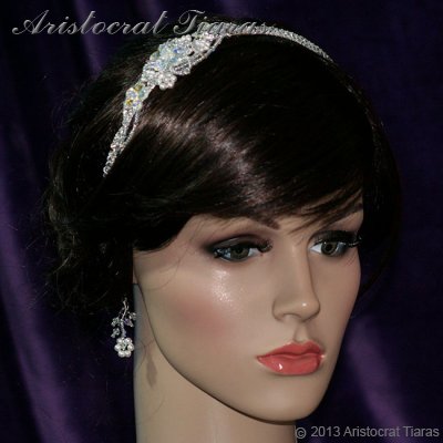 Lady Helena handmade Swarovski crystal flower bridal headband picture 5