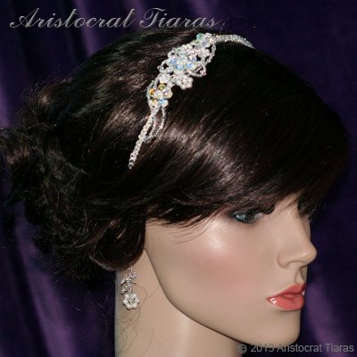 Lady Helena handmade Swarovski crystal flower bridal headband picture 6