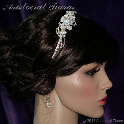 Lady Helena handmade Swarovski crystal flower bridal headband picture 7