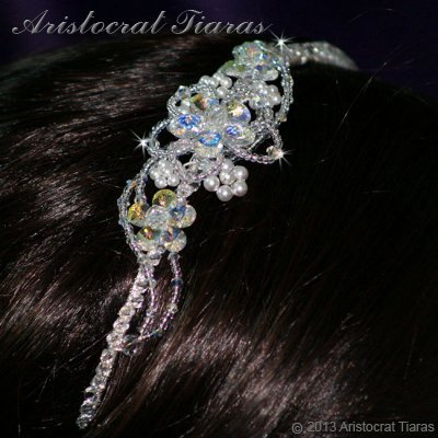 Lady Helena handmade Swarovski crystal flower bridal headband picture 8