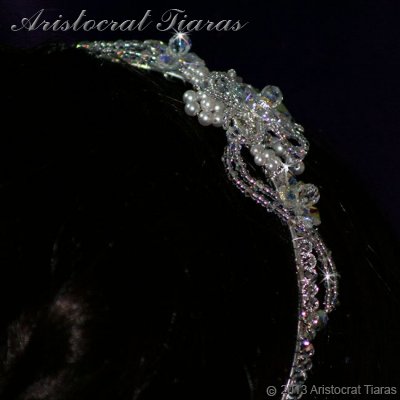 Lady Helena handmade Swarovski crystal flower bridal headband picture 9