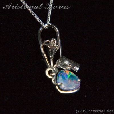 Lady Kalani 925 silver Opal doublet necklace picture 2