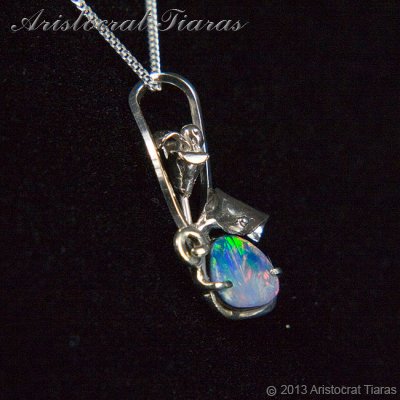 Lady Kalani 925 silver Opal doublet necklace picture 3