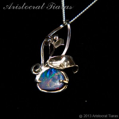 Lady Kalani 925 silver Opal doublet necklace picture 5