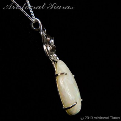 Lady Katherine 925 silver leaf Opal necklace picture 8
