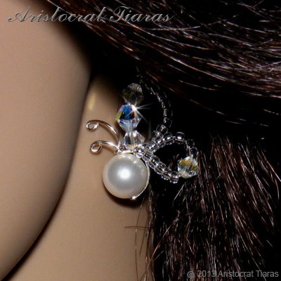 Lady Nessalyn butterfly handmade bridal earrings picture 2