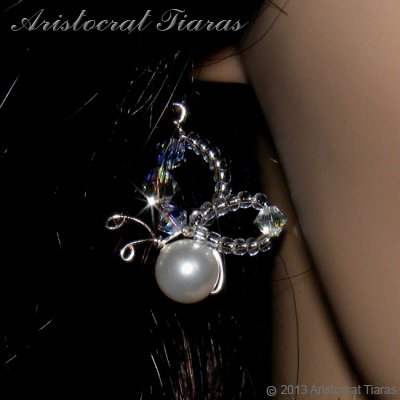 Lady Nessalyn butterfly handmade bridal earrings picture 3
