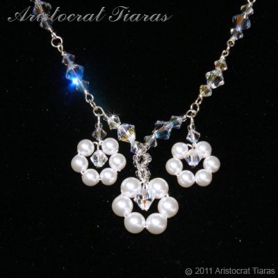 Lady Petunia flowers handmade Swarovski necklace picture 3