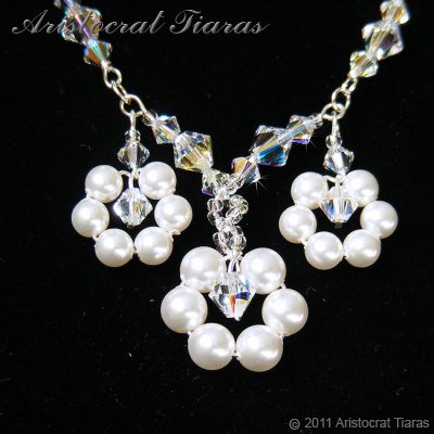 Lady Petunia flowers handmade Swarovski necklace picture 4