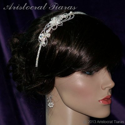 Lady Rosaleen handmade Swarovski pearl flower bridal headband picture 6