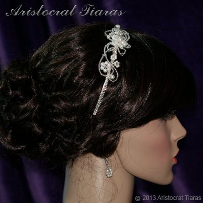 Lady Rosaleen handmade Swarovski pearl flower bridal headband picture 7