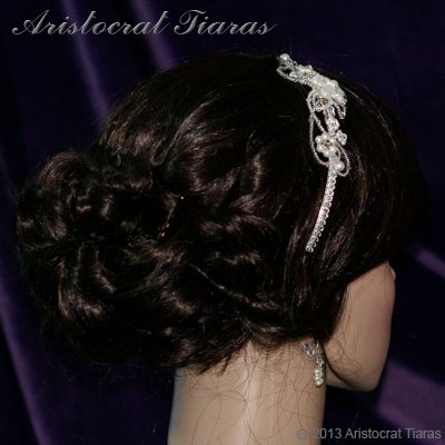 Lady Rosaleen handmade Swarovski pearl flower bridal headband picture 8