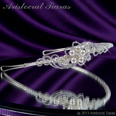 Princess Laura floral Swarovski bridal headband picture 1