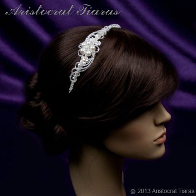Princess Laura floral Swarovski bridal headband picture 10