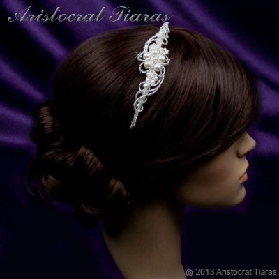 Princess Laura floral Swarovski bridal headband picture 11
