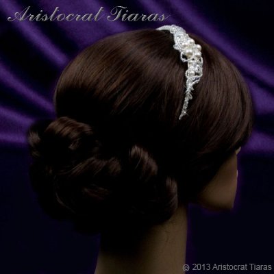 Princess Laura floral Swarovski bridal headband picture 12