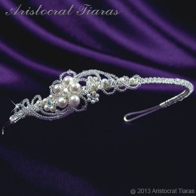 Princess Laura floral Swarovski bridal headband picture 6