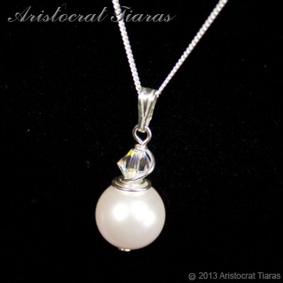 Princess Roza 925 silver Swarovski pearl necklace picture 2