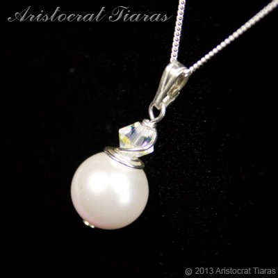 Princess Roza 925 silver Swarovski pearl necklace picture 3