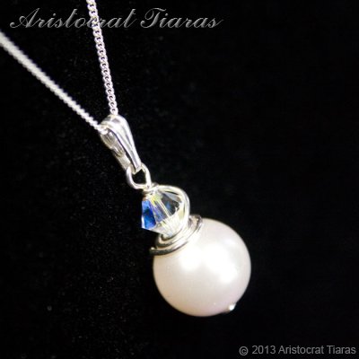 Princess Roza 925 silver Swarovski pearl necklace picture 4
