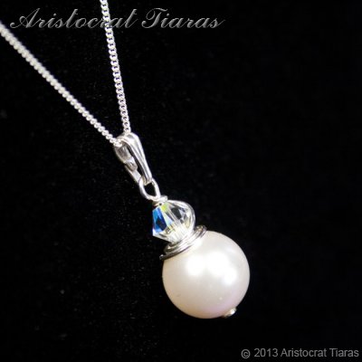 Princess Roza 925 silver Swarovski pearl necklace picture 5