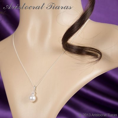 Princess Roza 925 silver Swarovski pearl necklace picture 6